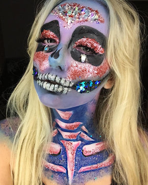 Halloween makeup beauty biodegradable bio glitter pink Mua artist costume ideas scary glitters bulk wholesale discounts sale discount worldwide Iran Canada France Germany Colorberry resin art supplies shop online Christmas