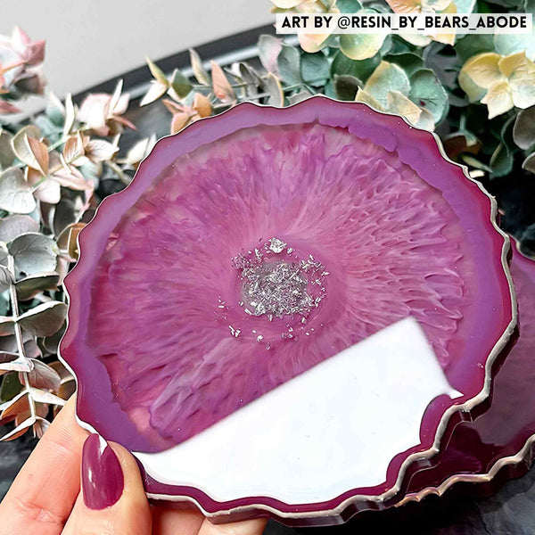 Apex Resin CurePro used to create a crystal clear top coat on a resin coaster