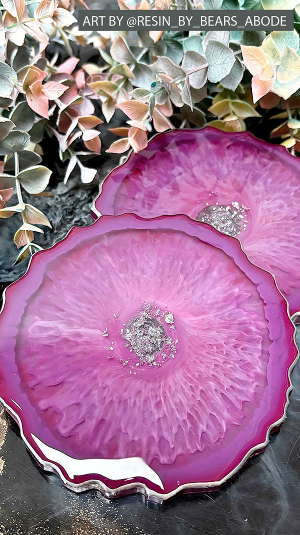 Apex Resin CurePro epoxy used to create a crystal clear top coat on a coaster