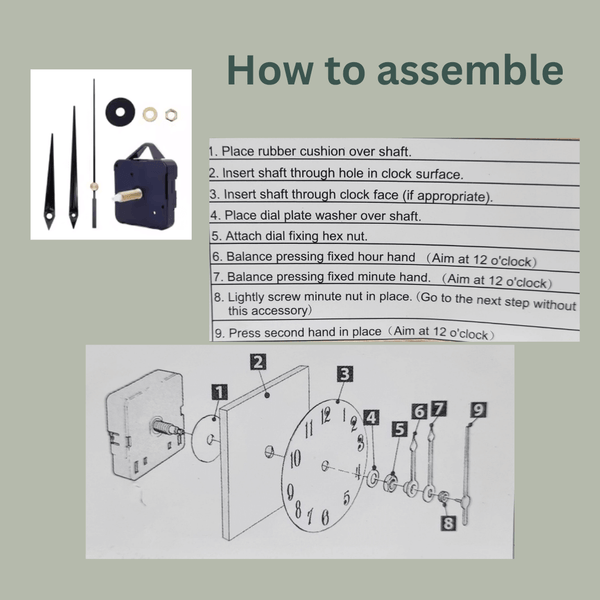 Resin and Craft Essentials: Clock Mechanism and Hands - 3cm Depth!