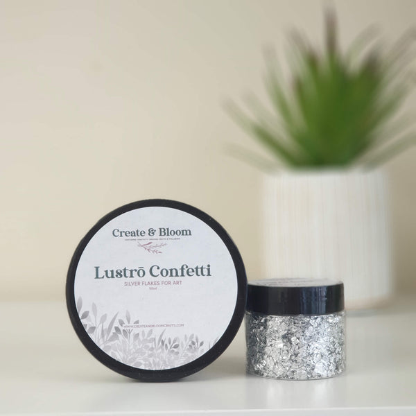 Lustrō Confetti: Imitation Gold Leaf Metal Flakes for Art!