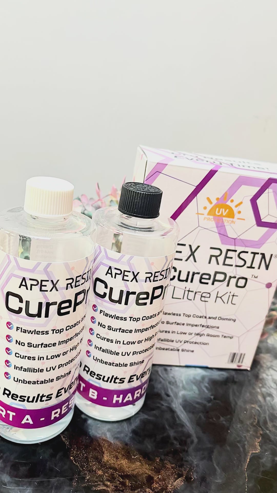 Apex Resin CurePro results on a resin coaster with a mirror shine finish