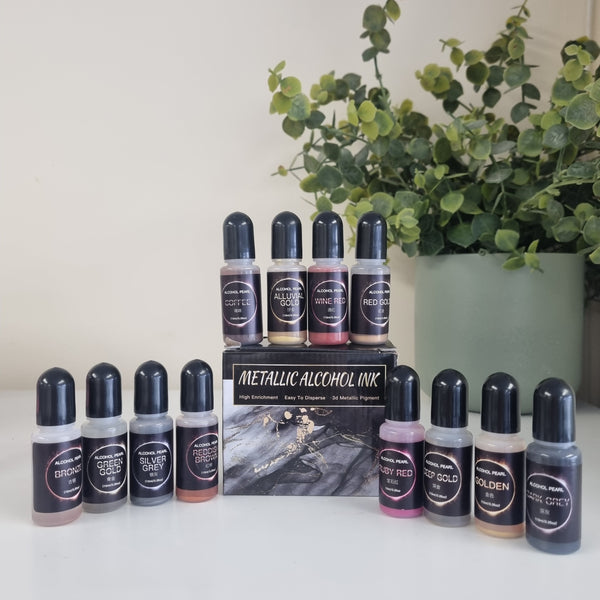 Metallic Alcohol Ink drops: Mixed Media Ink drops for Crafts - Ghost ink!