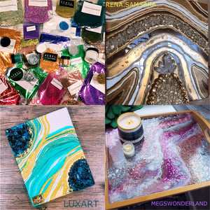 Giveaway massive art resin glitter sparkle win free geode tray wall art 