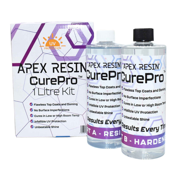 APEX RESIN CurePro 1Litre Kit with two bottles on a white background