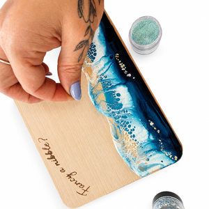Ocean Waves Resin Charcuterie Board Workshop | PDF + Video Tutorial