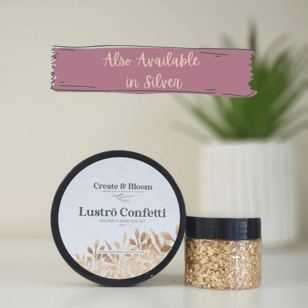 Lustrō Confetti: Imitation Gold Leaf Metal Flakes for Art!