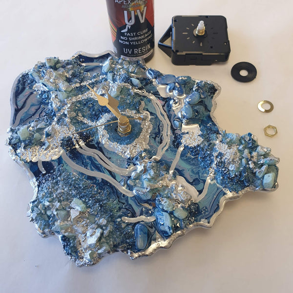 MDF Geode Clock Surface for Resin Art: Set of 3