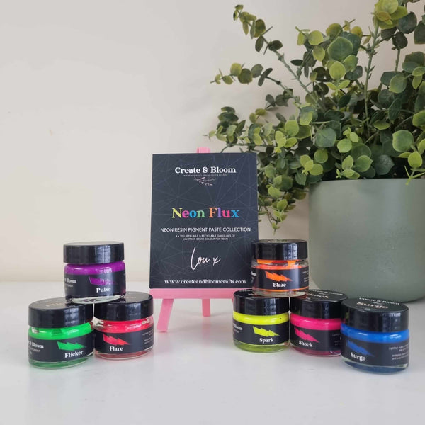 Collection of neon resin pigment paste by Create & Bloom